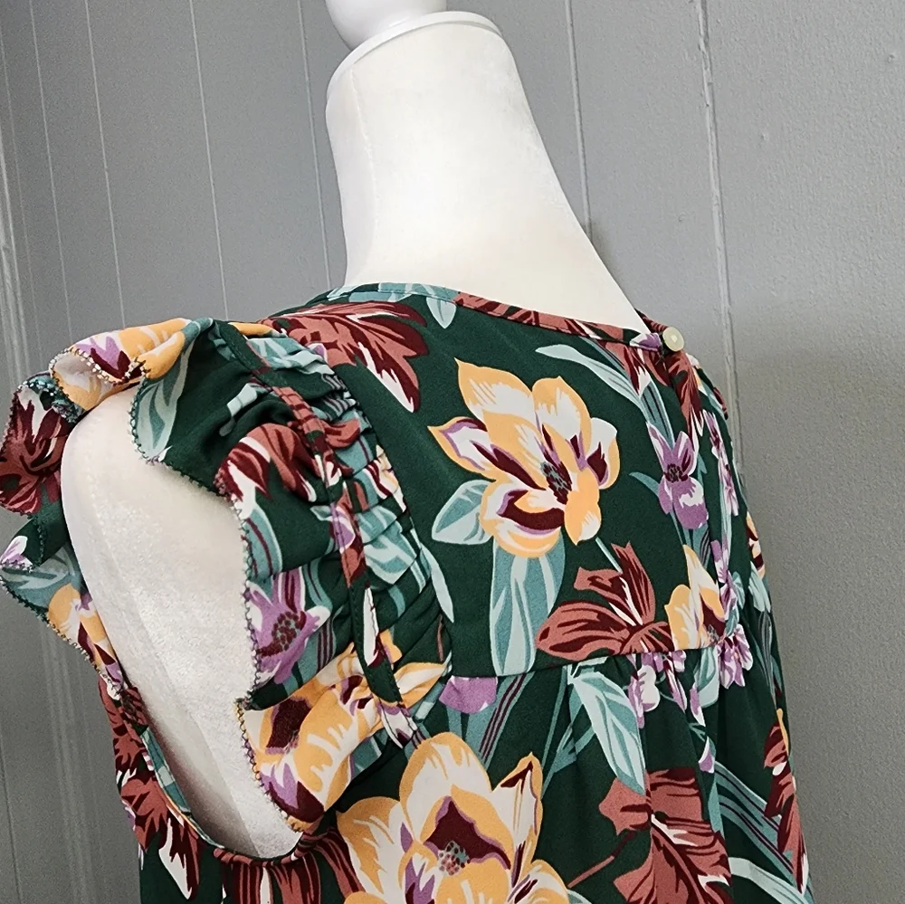 Loft Floral Print Blouse Tank Top - Picture 8 of 13